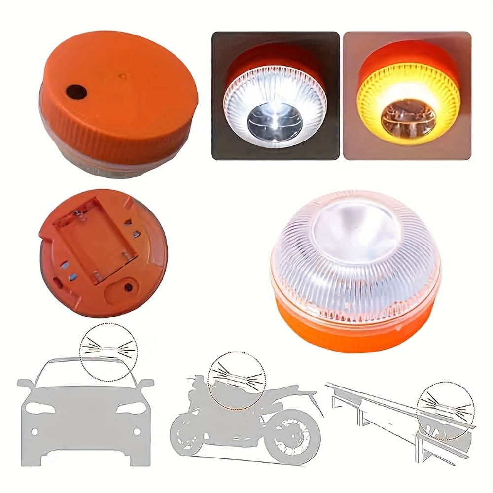 Premium Vehicle Emergency Safety LED Warning Light With Magnetic Mount Battery Powered Beacon 0