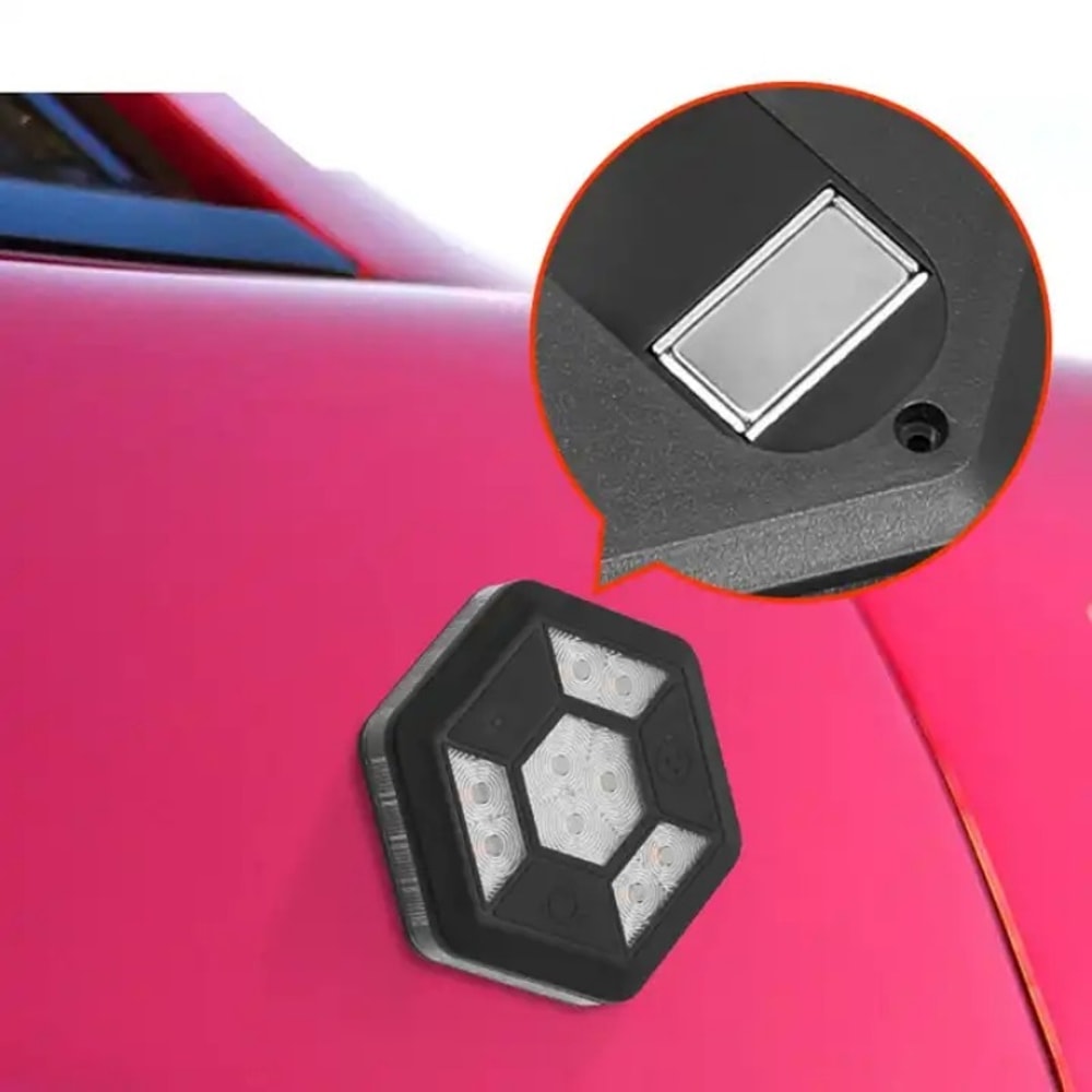 Rotating LED Warning Light Rechargeable Safety Signal for Cars