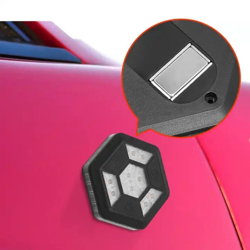 Rotating LED Warning Light Rechargeable Safety Signal for Cars