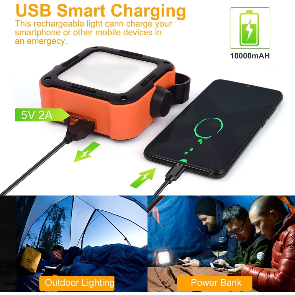 Rechargeable Portable LED Lantern & Power Bank for Camping & Emergencies