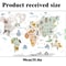 Kids World Map Wall Sticker Cartoon Animal Decal for Nursery Bedroom Educational Wall Decor