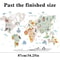 Kids World Map Wall Sticker Cartoon Animal Decal for Nursery Bedroom Educational Wall Decor