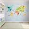 Kids Animal World Map Wall Sticker Educational Nursery Decor