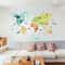 Kids Animal World Map Wall Sticker Educational Nursery Decor