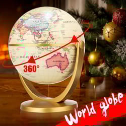 retro rotating earth globe vintage desktop world map decor