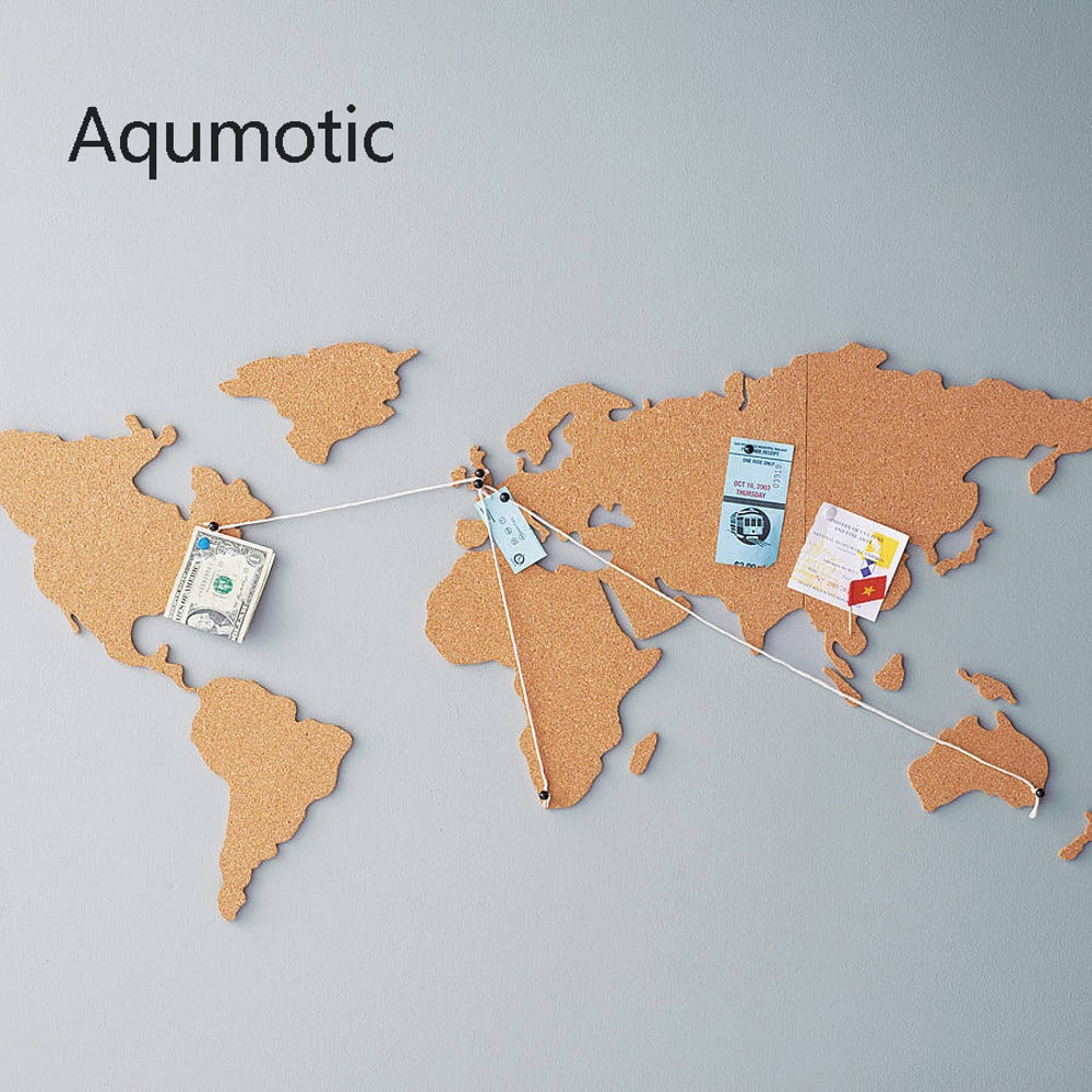 Cork World Map Travel Board Wall Decor With Pins For Home Office 0