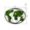 Moss World Map Metal Wall Art Eco Friendly Modern World Map Decor for Home & Office