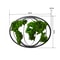 Moss World Map Metal Wall Art Eco Friendly Modern World Map Decor for Home & Office
