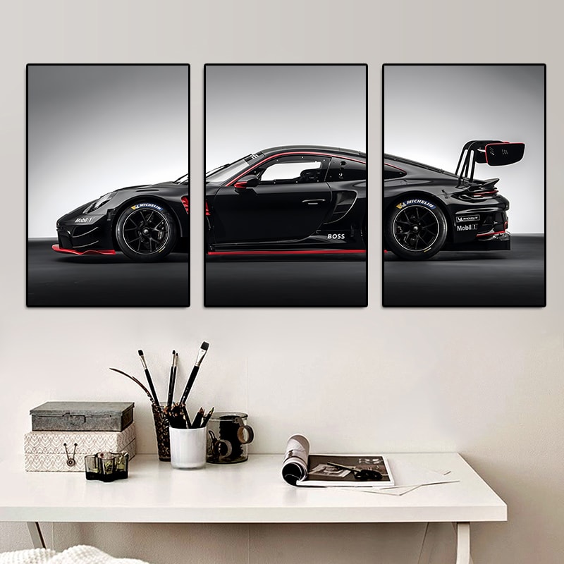 Vintage Car Wall Art Set Industrial Automotive Canvas Prints