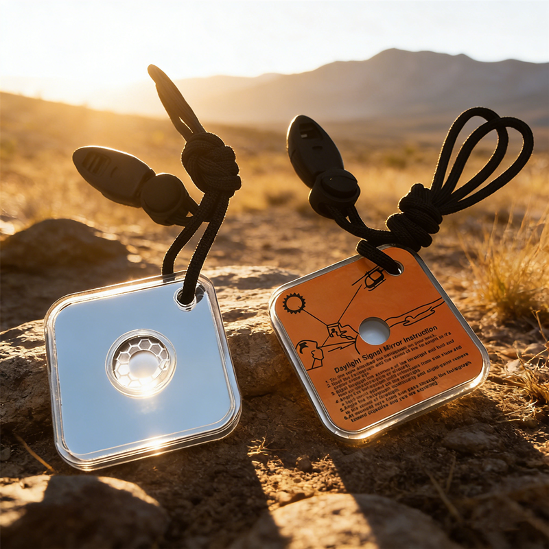 Compact Survival Signal Mirror Essential Emergency Reflective Mirror for Camping & Wilderness Rescue
