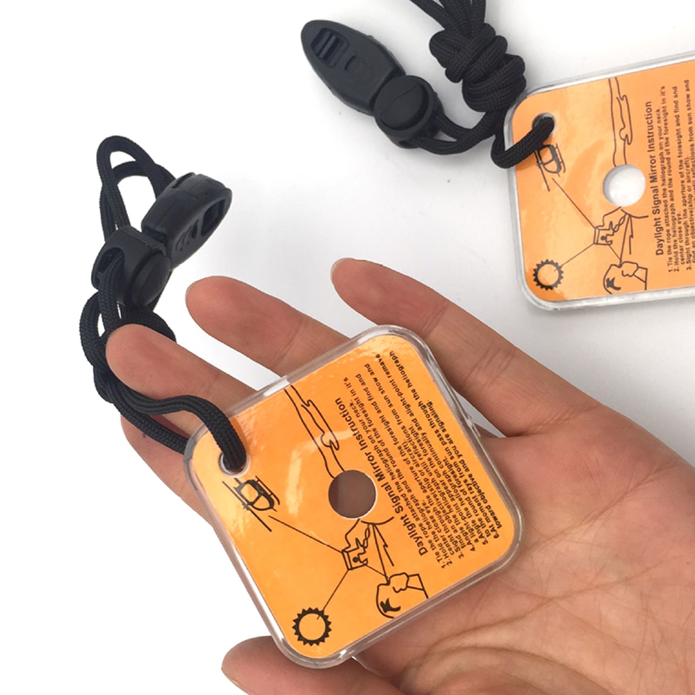 Compact Survival Signal Mirror Essential Emergency Reflective Mirror for Camping & Wilderness Rescue