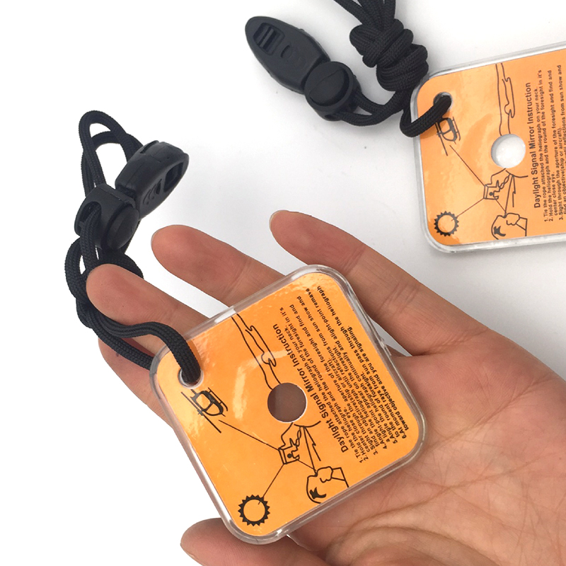 Compact Survival Signal Mirror Essential Emergency Reflective Mirror for Camping & Wilderness Rescue