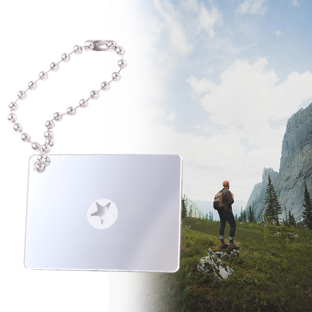 Portable Survival Signal Mirror for Outdoor Safety & Hiking