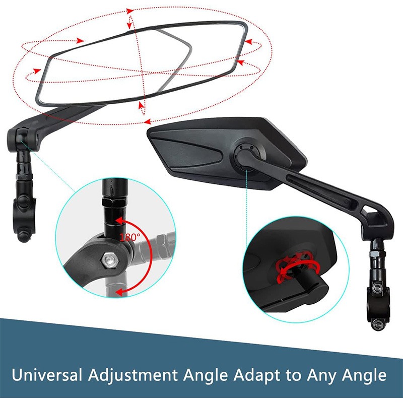 Adjustable Bike Rear View Mirror Wide Range Handlebar Cycling Rearview Mirror 2