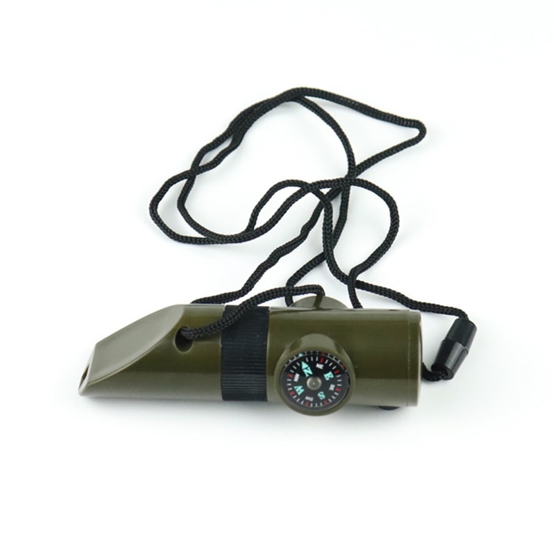 Outdoor Multi Function Survival Tool with Compass, Whistle & Flashlight