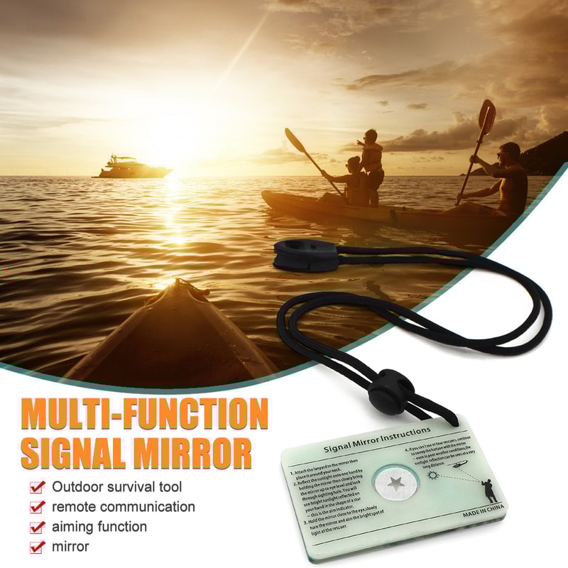 Portable Outdoor Survival Signal Mirror for Emergency Rescue & Camping