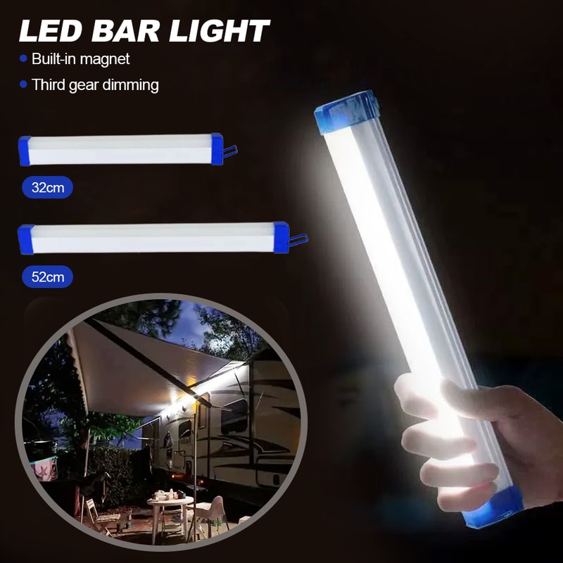 Portable LED Rechargeable Camping Lamp Adjustable USB & Emergency Light