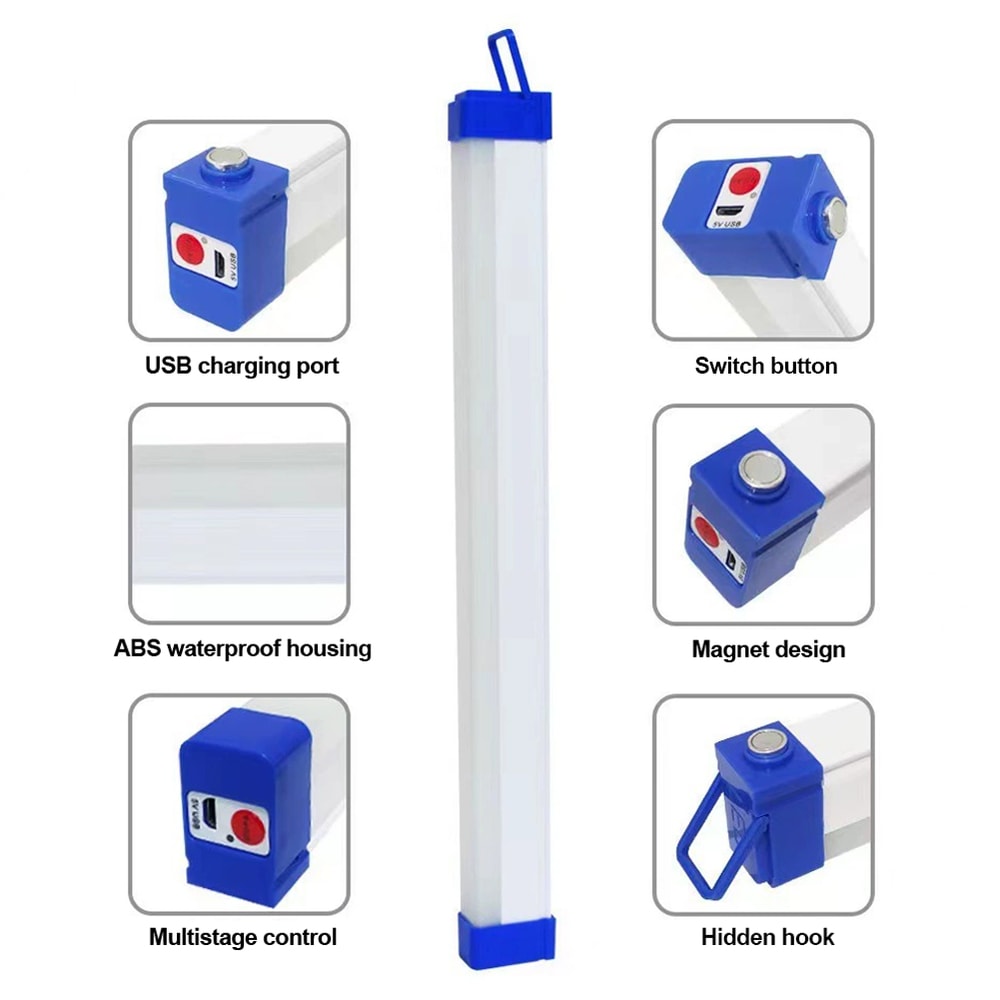 Portable LED Rechargeable Camping Lamp Adjustable USB & Emergency Light