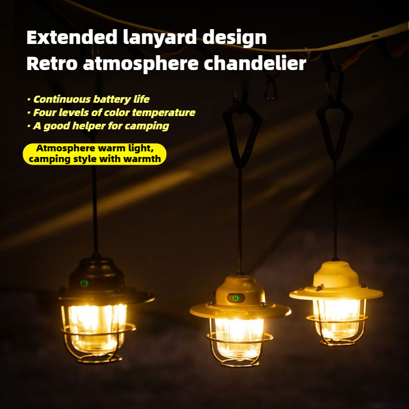 Mini LED Camping Lantern Type C Rechargeable Portable Tent Light 1