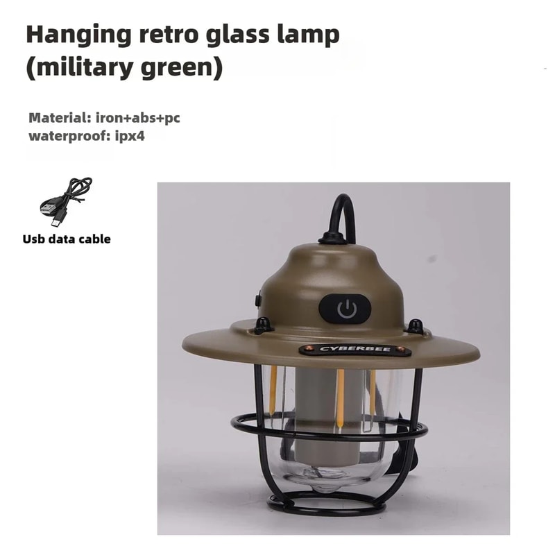 Mini LED Camping Lantern Type C Rechargeable Portable Tent Light 6