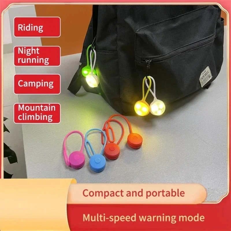 Silicone LED Backpack Light for Night Running & Camping Safety