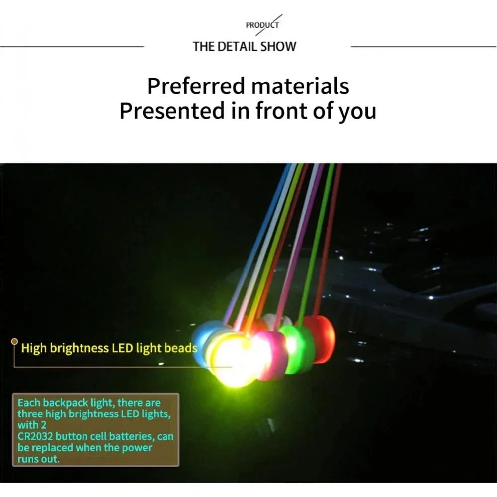 Silicone LED Backpack Light for Night Running & Camping Safety