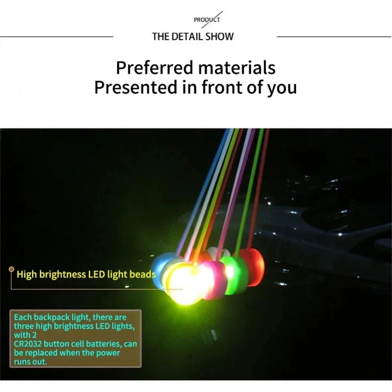 Silicone LED Backpack Light for Night Running & Camping Safety