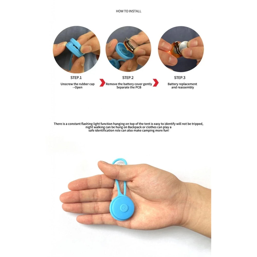 Silicone LED Backpack Light for Night Running & Camping Safety