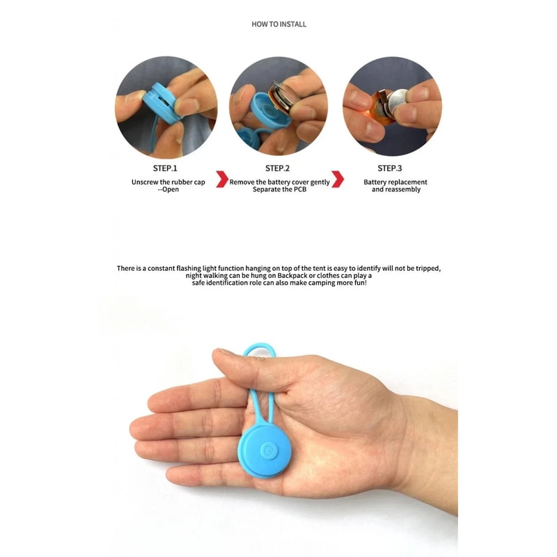 Silicone LED Backpack Light for Night Running & Camping Safety