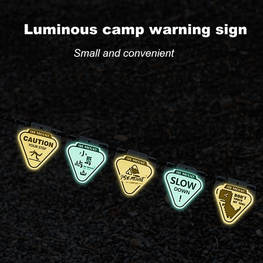 Luminous Tent Rope Warning Signs Pack Outdoor Camping Safety Signal