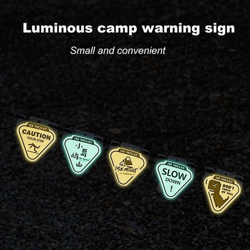Luminous Tent Rope Warning Signs Pack Outdoor Camping Safety Signal