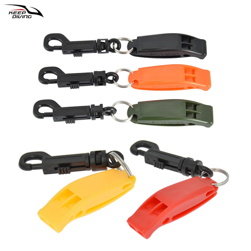 Survival & Rescue Outdoor Dual Frequency Emergency Safety Whistle with Quick Release Buckle