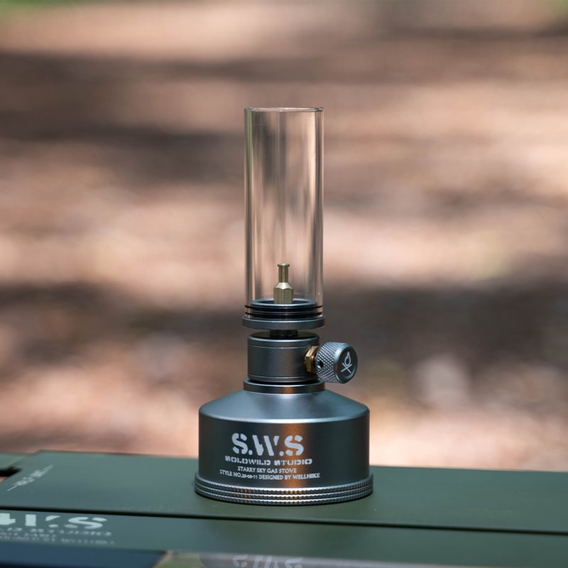 Portable Gas Lamp with Glass Shade Durable Outdoor Camping Light for Hiking & Fishing