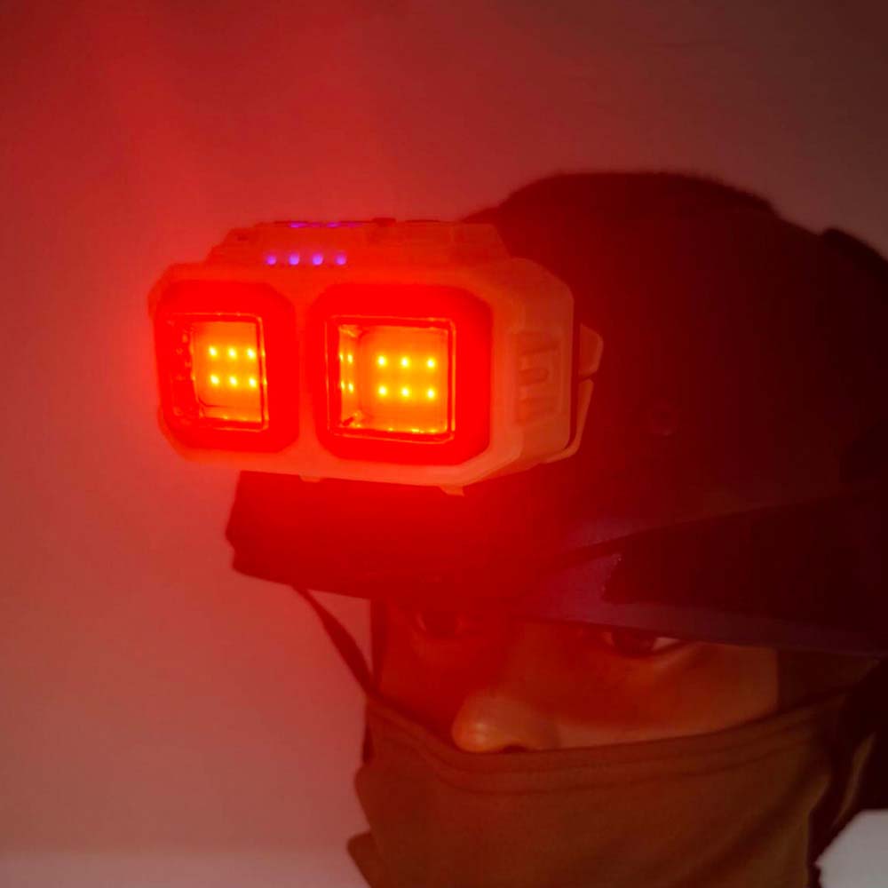 Tactical USB Rechargeable Helmet Headlamp for Hunting & Camping