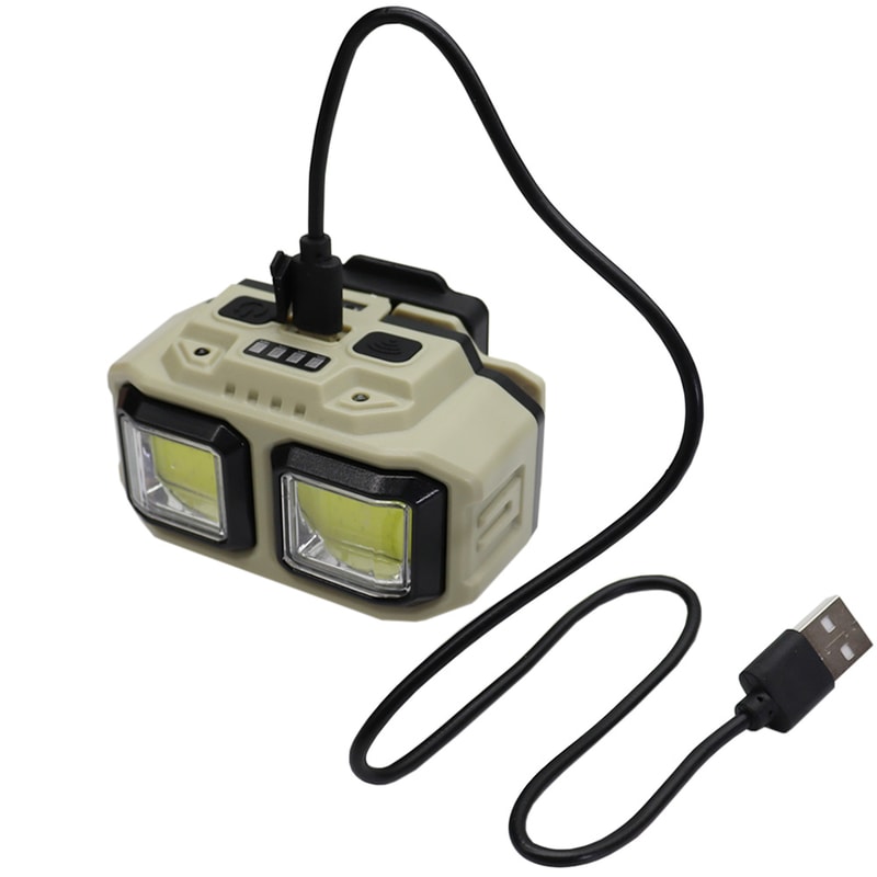 Tactical USB Rechargeable Helmet Headlamp for Hunting & Camping