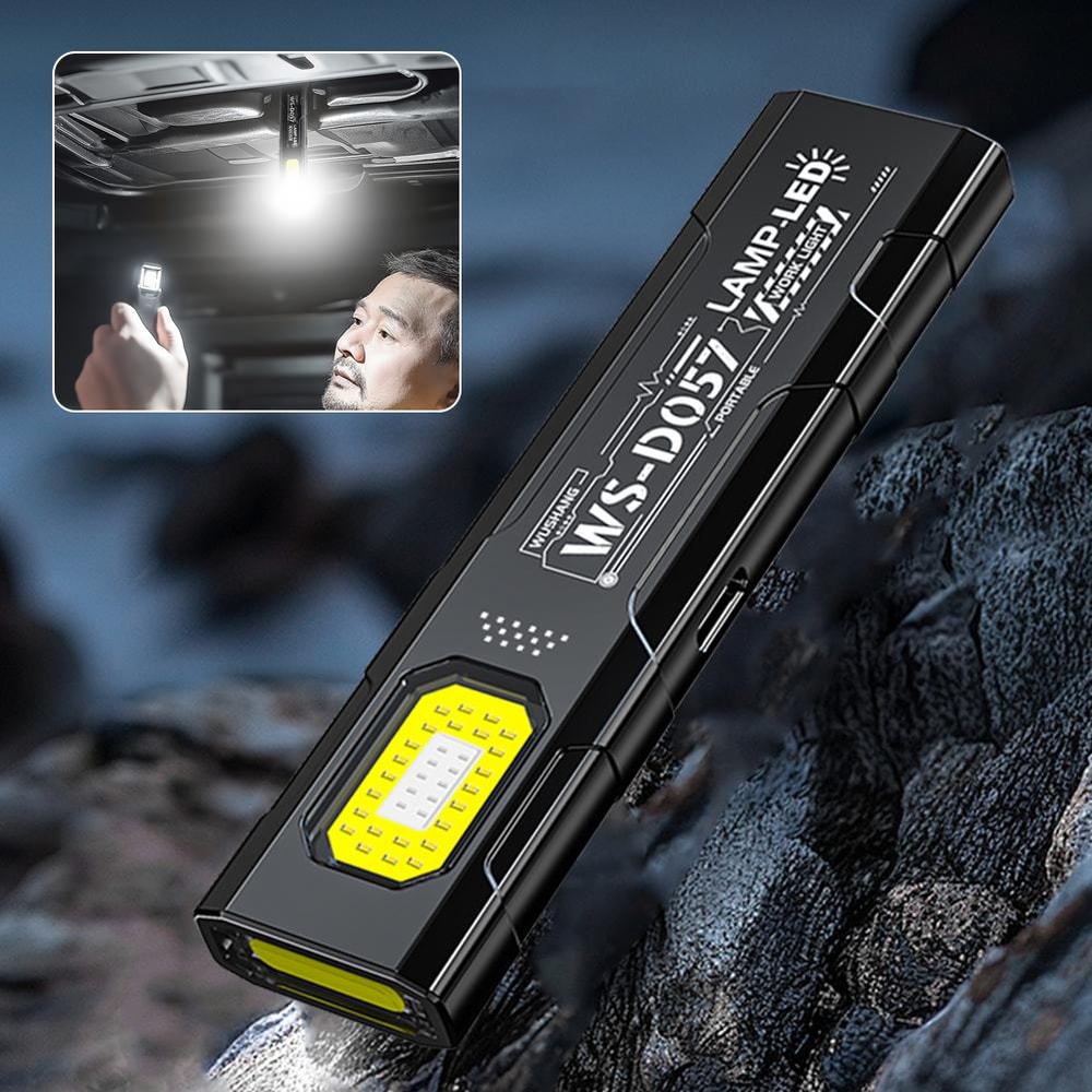 Mini Magnetic Dual Light Source Flashlight Ultra Bright Camping & Emergency Torch