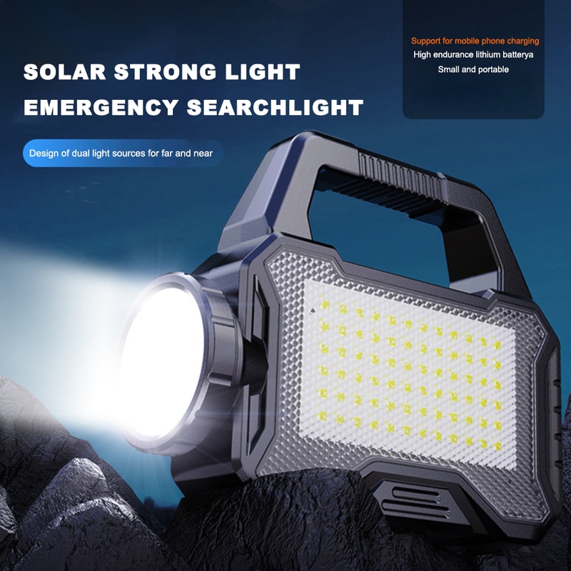 Ultra Bright Solar LED Searchlight Handheld Rechargeable Spotlight Lantern