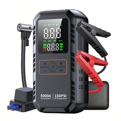portable car jump starter with digital tire inflator & air compressor for gas & diesel