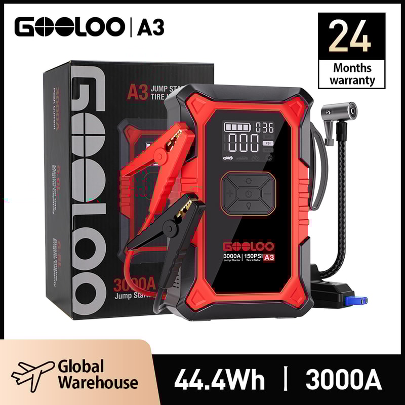GOOLOO Portable Jump Starter & Air Compressor Car Battery Booster