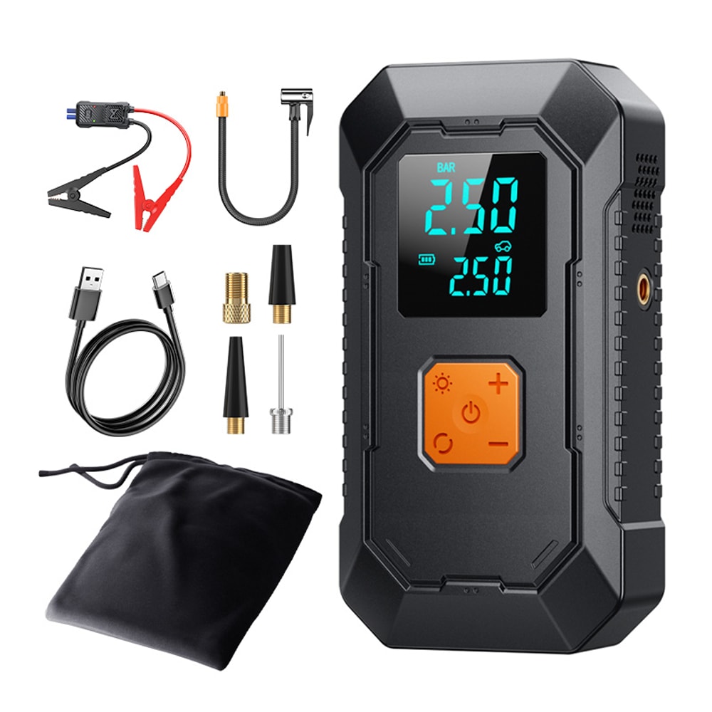 LEIBOO Car Jump Starter & Portable Air Compressor with Power Bank