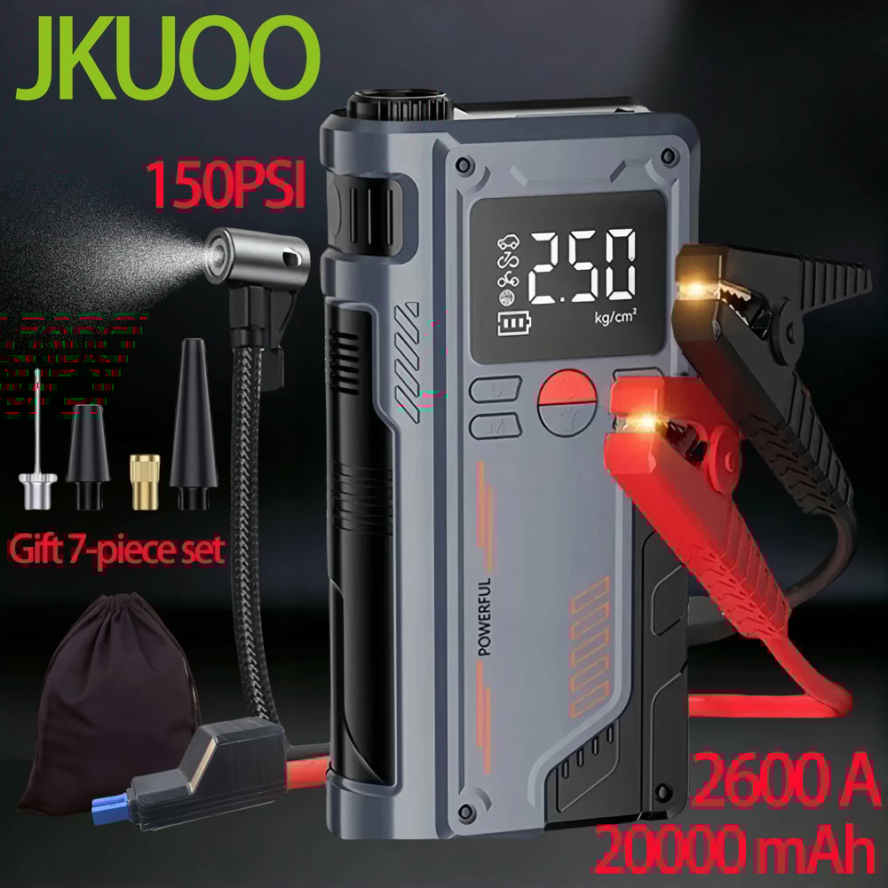 Car Jump Starter & Portable Power Bank with Air Compressor