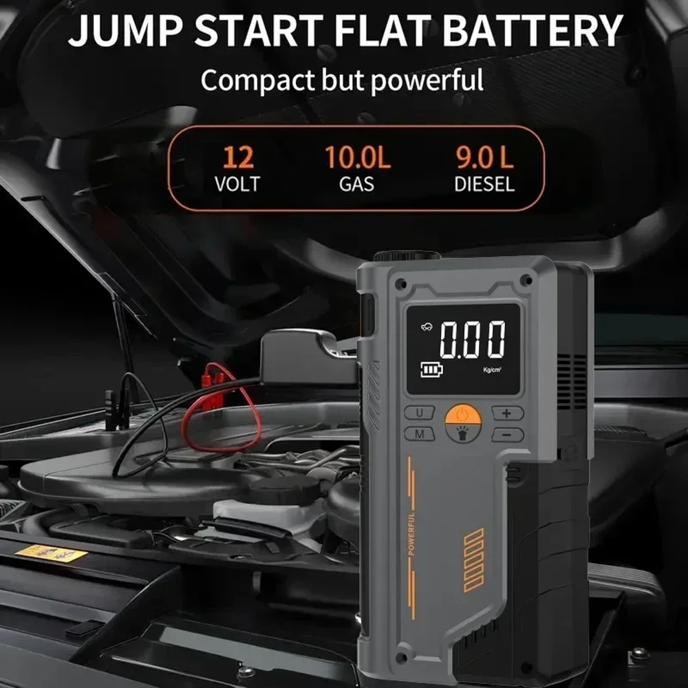 Car Jump Starter & Portable Power Bank with Air Compressor