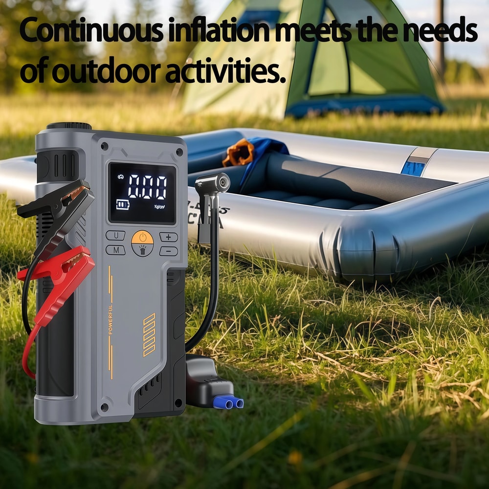 Car Jump Starter & Portable Power Bank with Air Compressor
