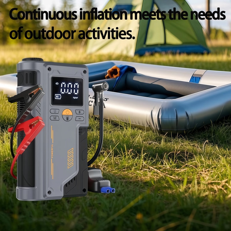 Car Jump Starter & Portable Power Bank with Air Compressor