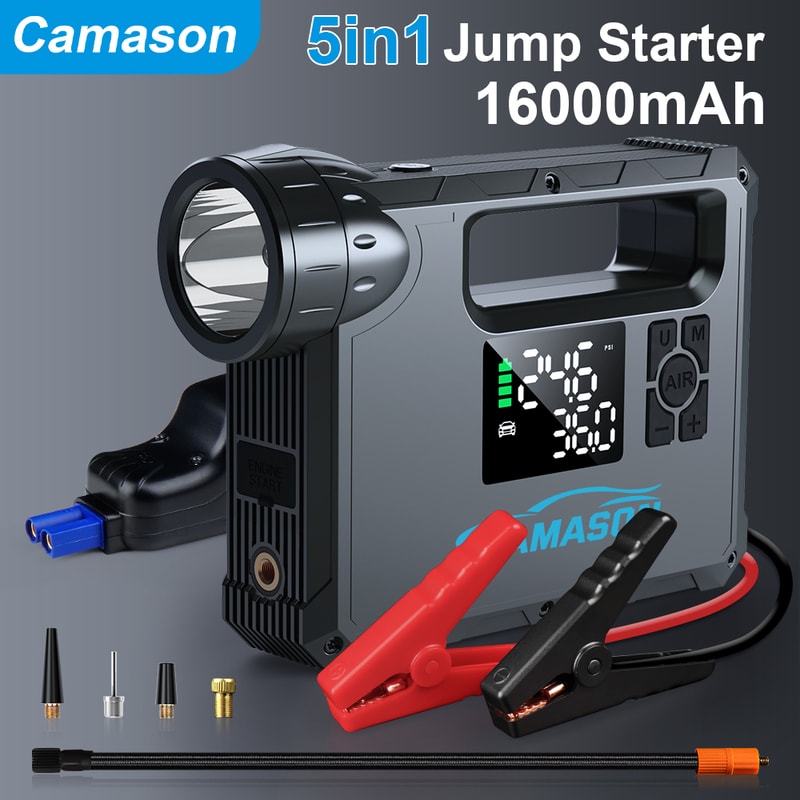 Car Jump Starter with Air Compressor & Power Bank