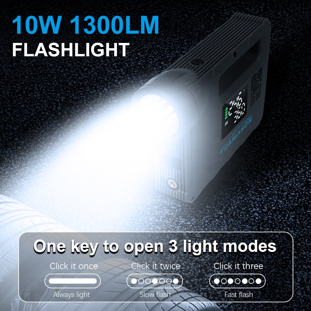 Car Jump Starter with Air Compressor & Power Bank