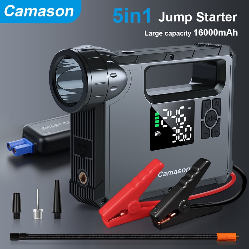 Car Jump Starter with Air Compressor & Power Bank