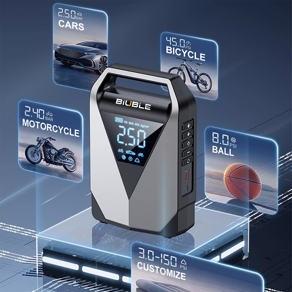 Car Jump Starter & Air Compressor Tire Pump with Battery Booster Pack