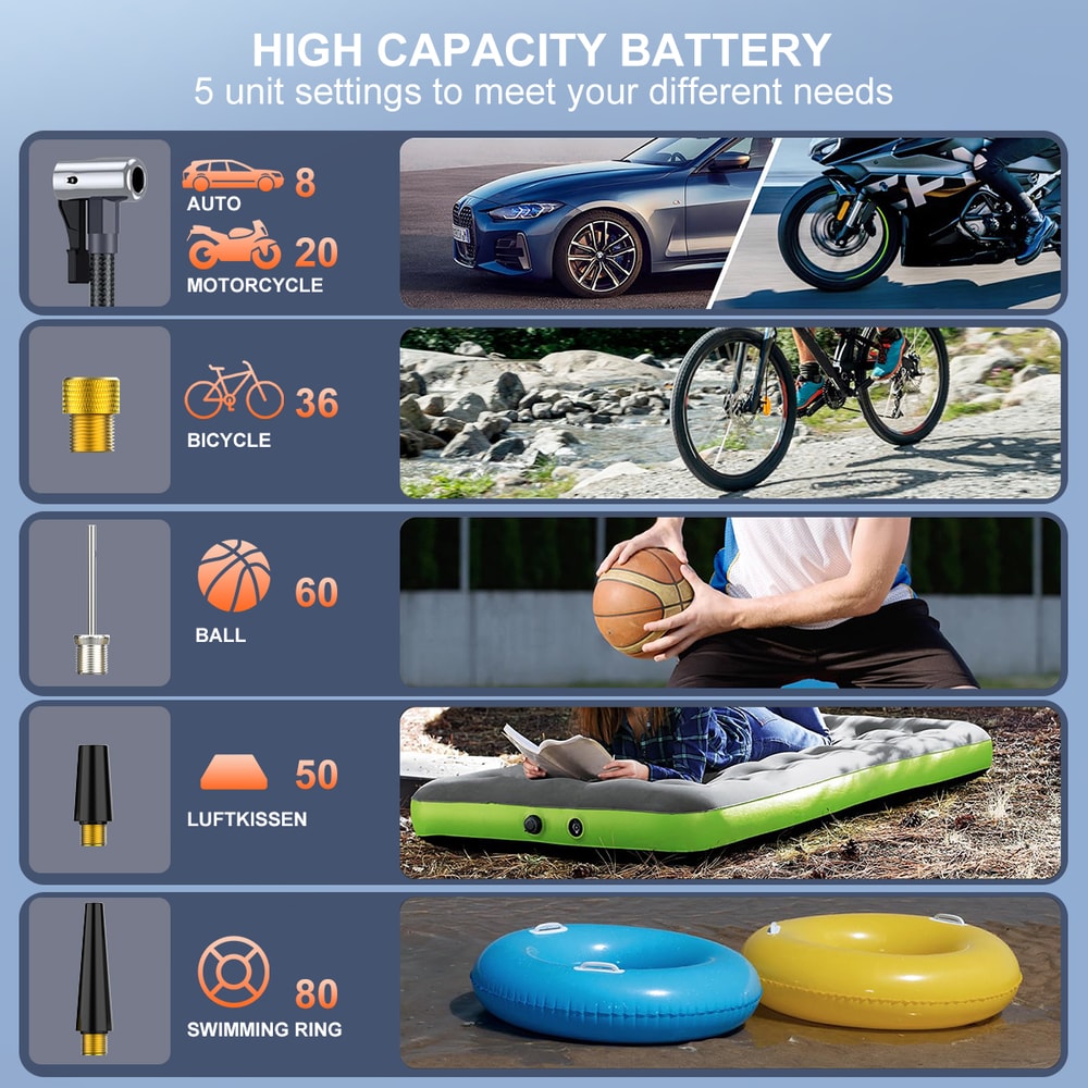 Car Jump Starter & Air Compressor Tire Pump with Battery Booster Pack
