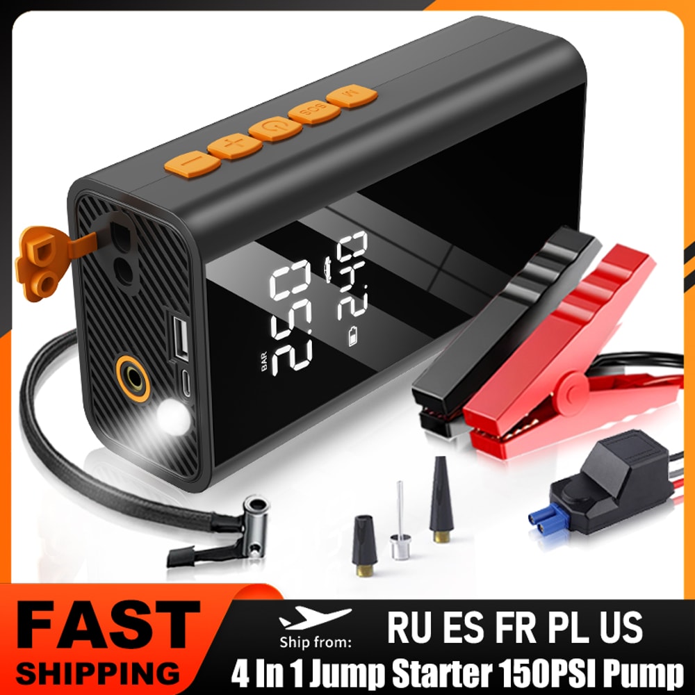Car Jump Starter & Portable Air Compressor with Wireless Tire Pump